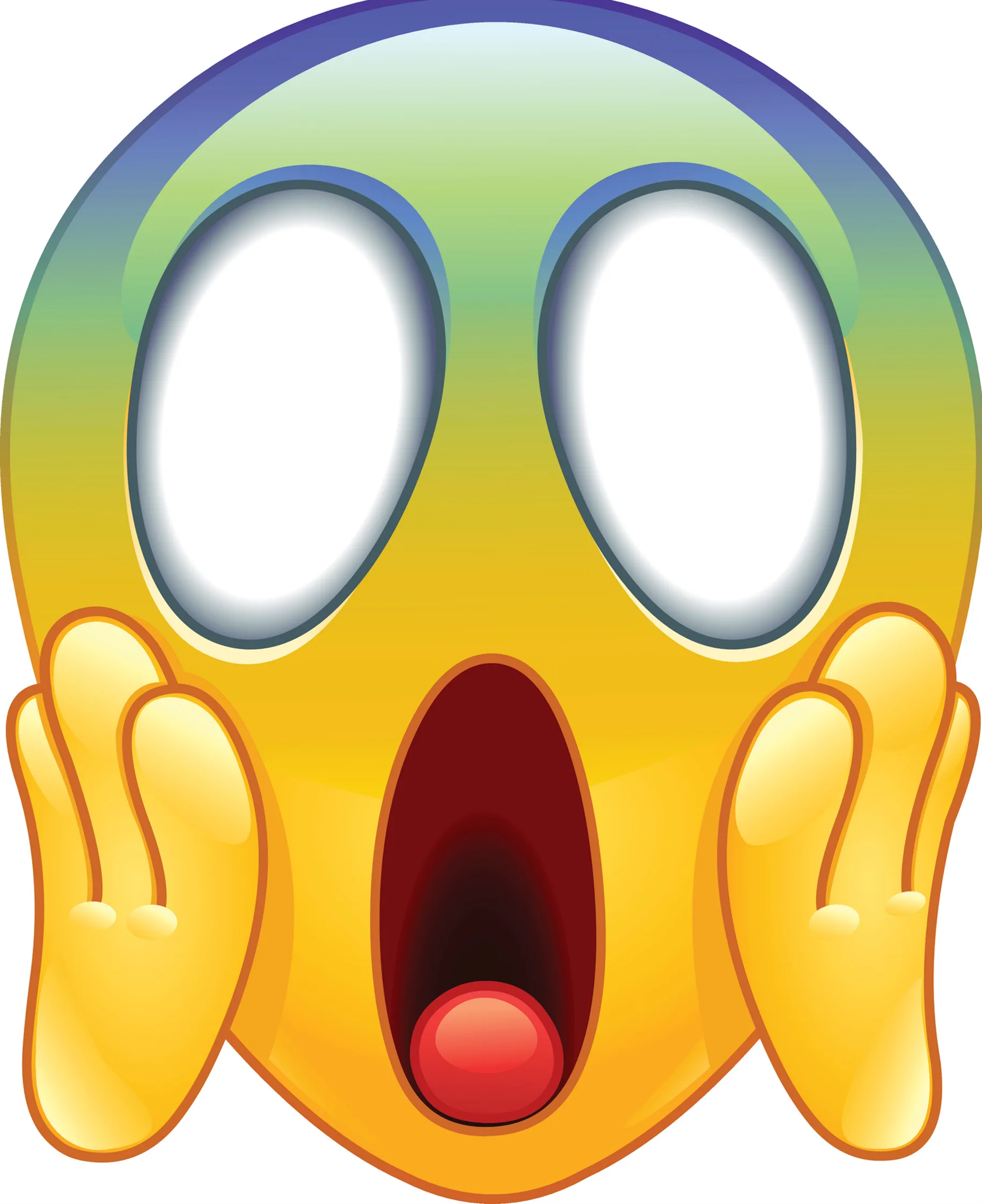 vs | Axxcess Platform Yellow emoji with wide, shocked eyes and an open red mouth expressing surprise or fear.